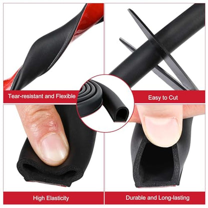 Pangda 10Ft D Shape Rubber Weather Stripping Foam Self-Adhesive EPDM Door Seal Strip for Noise Reduction Waterproof Dustproof for Cars Boats Truck RVs Windows Doors (3/4" W × 3/4" H) - size: 10ft L, style: 3/4" W × 3/4" H