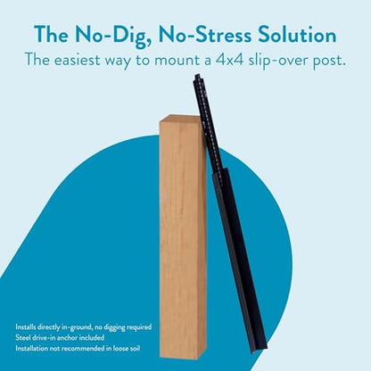 Architectural Mailboxes 23" Height, No Dig, 4x4 Wooden Pine Post Insert with Anchor Kit for Slip Over Posts