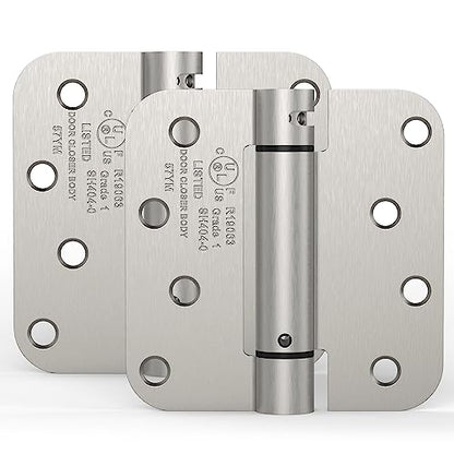 2 Pack 4 Inch Self Closing Door Hinges, Satin Nickel - color: 4" - Satin Nickel
