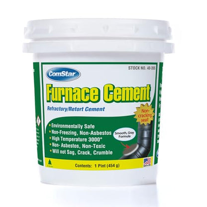 Furnace Cement 1 pt RTU Gray Refractory & Retort, 3000F High Temp - size: A1). 1 Pint