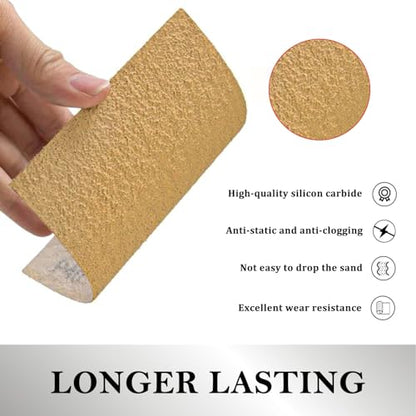 64Pcs 1/4 Sheet Sandpaper Assortment Pack 60/80/120/150/180/240/320/400Grit