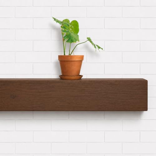 Fireplace Mantel, Rustic, Shelf, Floating Mantle, Real Wood, Beam, URBANDI (Provincial, 72Lx6Hx8D) - color: Provincial, size: 72Lx6Hx8D