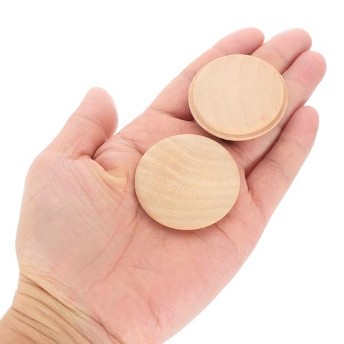 uxcell 12Pcs Wood Button Plugs, 40mm/1.57" Hardwood Screw Hole Plug Mushroom Wooden Caps Buttons Wood Plug for Furniture Woodworking Craft Decor (45mm x 40mm) - size: 45x40mm