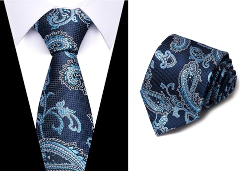 joy alice Tie For Men 6 PCS Necktie Woven Jacquard Neck Ties Set Neck Ties - color: Navyblue Yellow Navyblue Babybluenavyblue Navyblue Black
