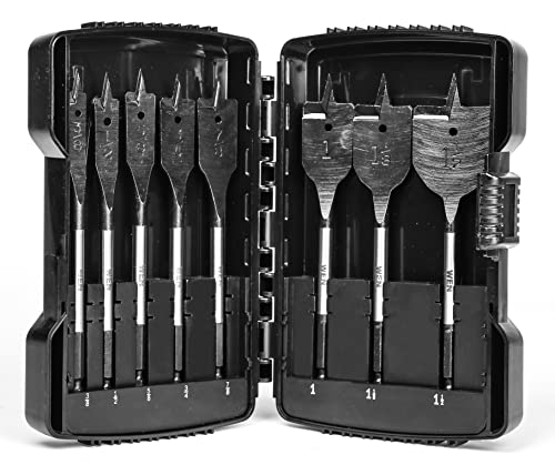 WEN DB818P 8-Piece 6-Inch Wood Spade Bit Set with Carrying Case - style: Spade Bit Set