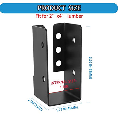 2x4 Joist Hanger 16PCS,Outdoor Trim Concealed-Flange Joist Bracket - size: 16pcs, style: 2''x4''