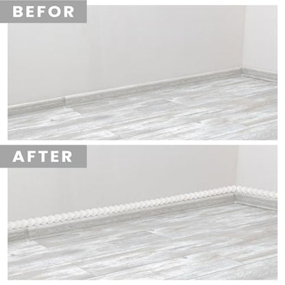 Leinuosen Flexible Bead Molding Trim Peel and Stick White 10ft /15 mm - color: White, size: 10ft /15 mm