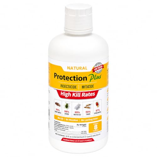 Eco-Safe Plant Protection, Broad Spectrum Insecticide, Fungicide, Miticide; Kill and Repel Mites, Whitefly, Aphids, Thrips, More; EPM Protection Plus 32 Concentrated Ounces - size: 32 oz Concentrate