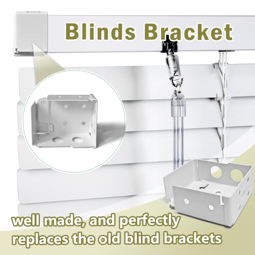 2pcs Mini Blind Brackets, Metal Window Blind Brackets, White Window Blinds Headrail Holder Bracket for Low Profile Blinds - size: 2-1/2x1-3/4inch
