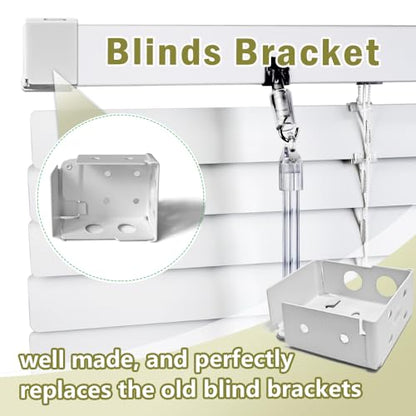 2pcs Mini Blind Brackets, Metal Window Blind Brackets, White Window Blinds Headrail Holder Bracket for Low Profile Blinds - size: 2-1/2x1-3/4inch