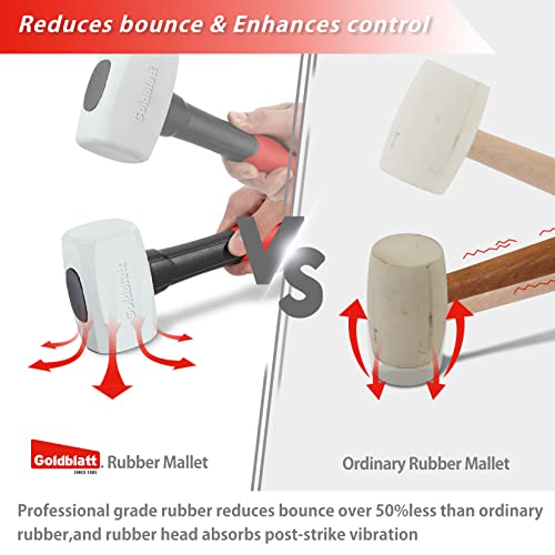 Goldblatt 16 oz. Low Recoil Double Face White Flooring Rubber Mallet Hammer - size: 16 oz.