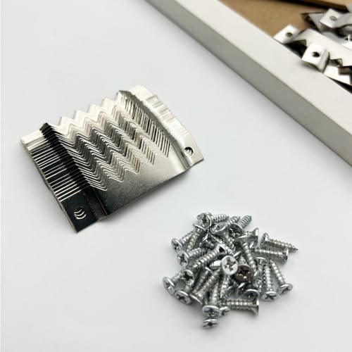 30 Pack Large Sawtooth Picture Hangers (Silver, Supports 50 lbs) - color: Large Silver - 30 Pack