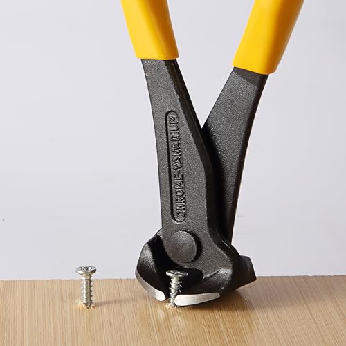 Bates Nail Puller and Staple Remover - Yellow, 2 Pack, Carpenter Tool, End Cutting Pliers, Nippers for Nail Pulling - color: Yellow, size: 7", 2 Pack