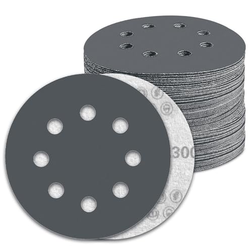 100 Pcs 5 inch Wet Dry Sanding Discs 3000 Grit 8 Hole Hook and Loop - style: 100 Pcs-3000 Grit