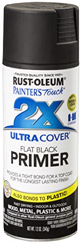 Rust-Oleum Painter's Touch 2X Ultra Cover Spray Primer Flat Black - color: Black, size: 12 fluid ounce (Pack of 1)