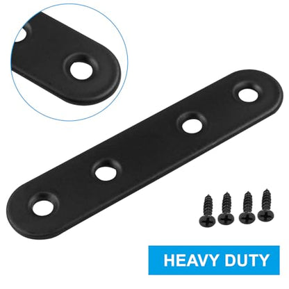 Hordion 16Pcs 3" Straight Bracket Stainless Steel Brace, Flat Mending Plate - size: 3 Inch, style: 16 Pcs