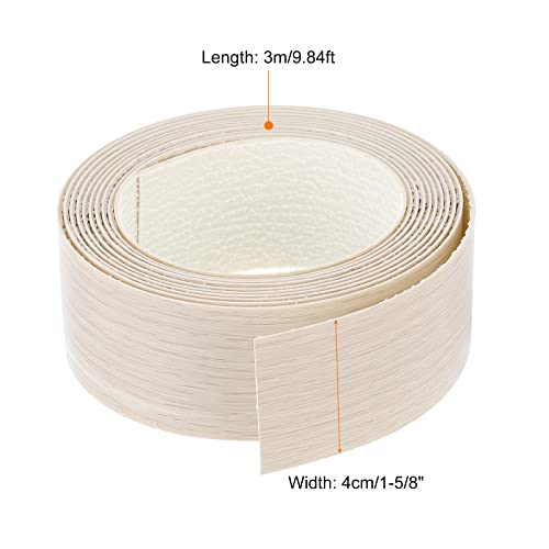 uxcell Edge Banding, 1-5/8 inch x 9.84ft Pre-Glued Wood Veneer Edging Iron-on Flexible Edge Banding for Cabinet Repair Furniture Restoration, Oak - size: 1-5/8 Inch x 9.84ft