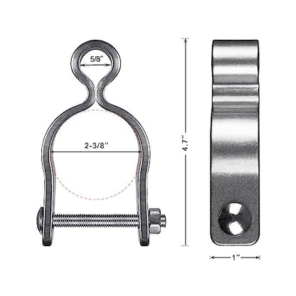 Insaga 304 Stainless Steel Gate Hinge for Chain Link Fence - 2 Pack Female Hinge Fit 2-3/8" Post/Pipe (5/8" Pin) with Bolts/Nuts Included - Heavy Duty Fence Hinges for Farm,Cattle,Residential Gates - color: Female-2-3/8''-2pcs