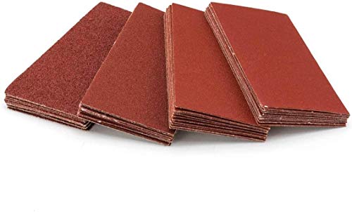 POWERTEC Sanding Block w/ 40 Sheets Hook and Loop Sandpaper (40, 80, 120, 180 Grit, 10 Each) for Woodworking, Sanding Tool for Wood, Crafts, Auto Body, Paint, Drywall (71435)