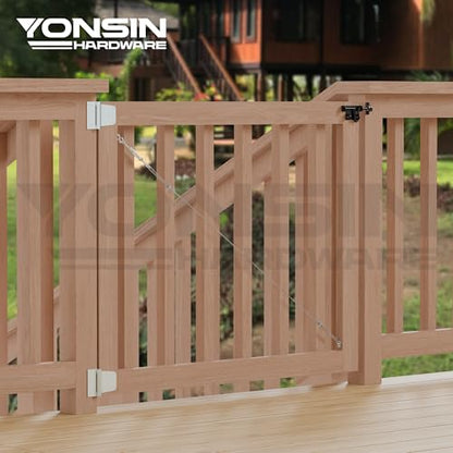 Anti-Sag Gate Hardware Kit for Wooden Fence Gate, Anti-Sagging Gate Support Cable Kit Hardware - D Ring & Door Frame Repair, Sliver, 1 Pack - color: Silver