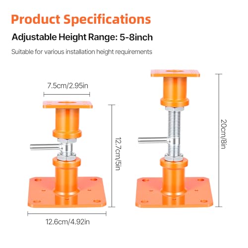 4PCS House Jacks for Leveling Crawlspace 5''-8''Adjustable Floor Support - size: 5''-8''