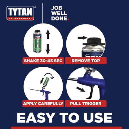 TYTAN Professional Gasket Foam Sealant – 14oz Can – Creates Airtight Seal Between Framing & Drywall – Improves Energy Efficiency (12 Can Kit) - style: 12 Can Kit