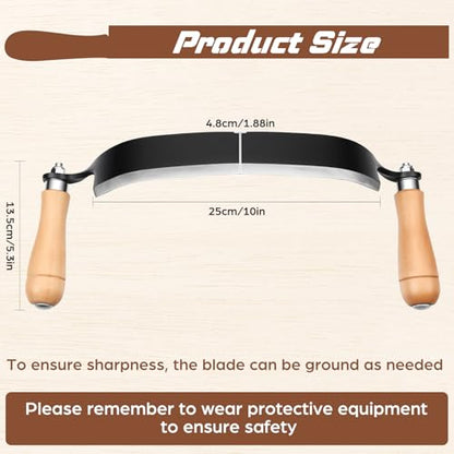 10 Inch Draw Knife Debarking Tool for Woodworking,Curved - size: 10 Inch, style: Curved