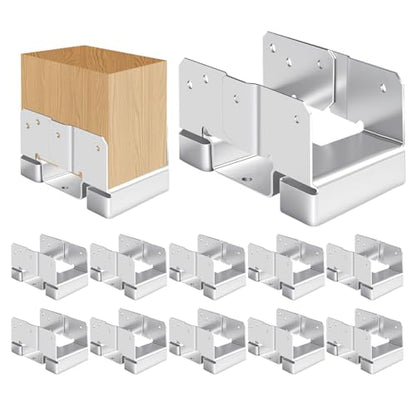 10Pcs 4x6 Post Base Brackets Fit for Concrete Sliver - size: Sliver