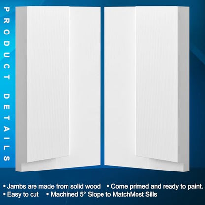 CroBlissful 1 Set 12 Inch L X 6-9/16 Inch W X 1-1/4 T Exterior Door Jamb Repair Kit, Jamb Paintable Wood Rotted Door Frame Repair Kit for Exterior Frame - size: 12 Inch L X 6-9/16 Inch W X 1-1/4 T