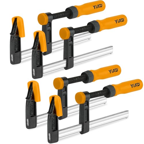 Bar Clamps for Woodworking, 4 Pack 6 Inch F Clamp Set, 300 lbs - color: Black