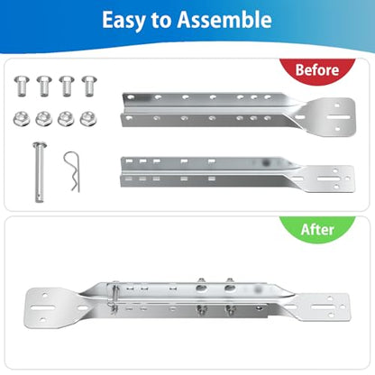 2 Pack Garage Door Opener Reinforcement Bracket, Adjustable to 18", 21" or 24", Galvanized Steel