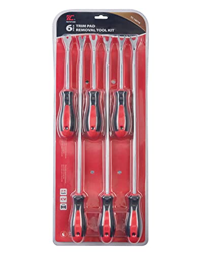 ROTATION 6PC Heavy Duty Car Vehicle Trim Clip Removal Set - color: Red_6pc