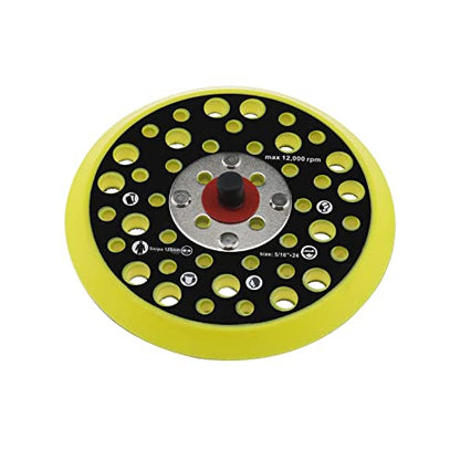 125mm 5 Inch Backing Pad Compatible with Mirka Ceros/Deros 44 Holes 5/16 Thread Attachment Sander Hook & Loop Backing Pad Power Tool Accessories