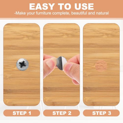 PATIKIL 270 Pieces Screw Hole Stickers, 5 Sheet Self-Adhesive Waterproof PVC Wood Grain Sticker for Screw Holes Wall Cabinets Desk Repairing, Dark Blue, 21mm/0.83 Inch - color: Dark Blue