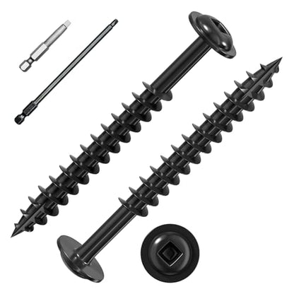 Wensilon Pocket Hole Screws, #8 x 2, Square Drive, Black, 5lbs 600pcs - color: Black, size: 8*2"