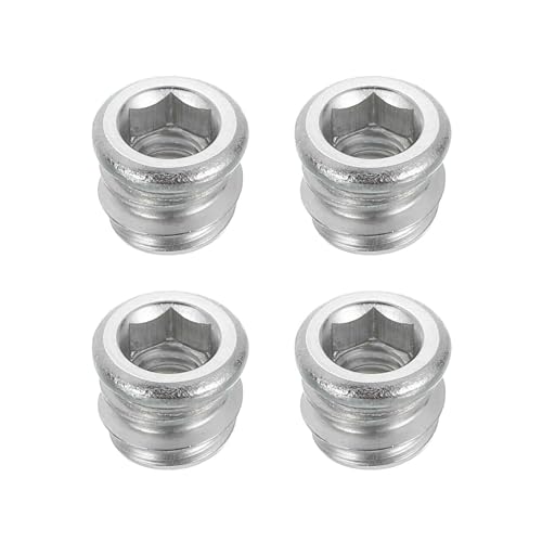 MECCANIXITY 4Pcs Threaded Inserts Nuts, M6x10mm Hex Socket Drive Nut Inserts for Wood - 304 Stainless Steel Screws Furniture Screw in Nuts Bolt Fastener Connector Wood - size: M6x10mm