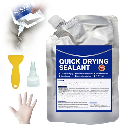 Concrete Crack Filler and Sealant, Quick Drying High Elasticity Cement Crack Filler, Waterproof Repair, Self-Leveling Concrete Slab Repair for Driveway, Patio (Gray, 17.64 OZ) - color: Gray, size: 17.64 OZ