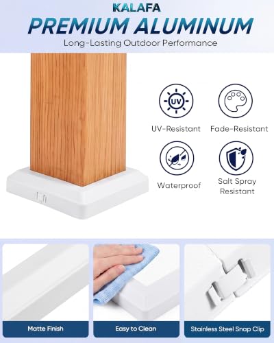 Aluminum 4x4 Post Base Cover, 8 Pack Split White Skirt Trim Fits 3.5" Posts - color: white 8-pack