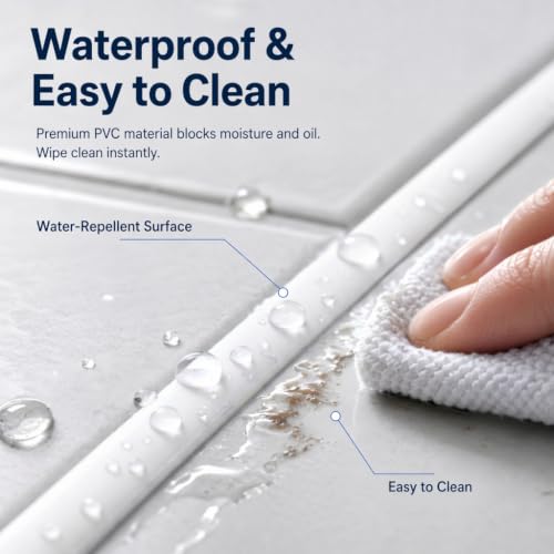 2 Roll Caulking Tape, Caulk Tape Self Adhesive Waterproof, White Sealing Caulk Strip, for Sink, Tub, Toilet, Kitchen, Wall Edge and Bathtub, Easy Install (1/3" x 20Ft)