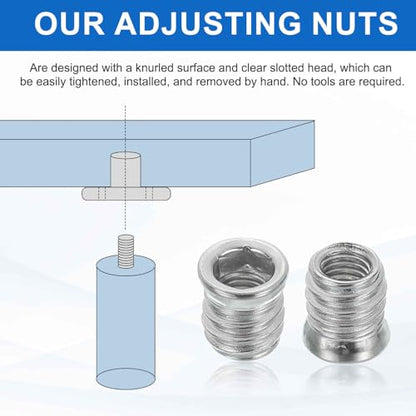 MECCANIXITY 4Pcs Threaded Inserts Nuts, M8x15mm Hex Socket Drive Nut Inserts for Wood - 304 Stainless Steel Screws Furniture Screw in Nuts Bolt Fastener Connector Wood - size: M8x15mm
