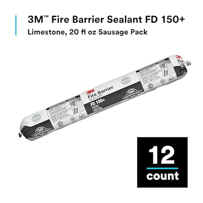3M Fire Barrier Sealant FD 150+, Limestone Color, 20 fl oz Sausage Pack - color: Limestone, size: 20 Fluid Ounce (US)