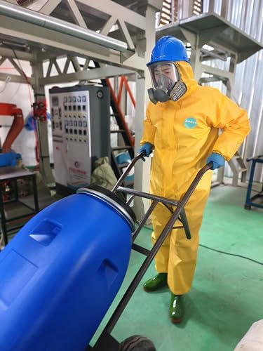 Andes Chemical Protection Coverall with Boots, Hazmat Suit - size: Medium