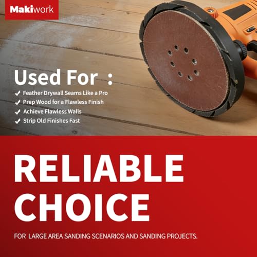 30PCS 9-Inch 8-Hole 240 Grit Hook & Loop Sanding Discs – Heavy-Duty Aluminum Oxide Sandpaper for Drywall Sander, Paint Removal, Wood & Metal Surface Prep - style: 8 Hole