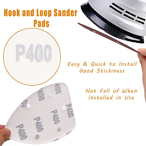 60 Pcs 400 Grit Mouse Detail Sander Sandpaper, Aluminum Oxide Mouse Sander Pads 5 Hole Palm Sander Pads Sanding Sheets for 140mm Mouse Sander - size: 400 Grit