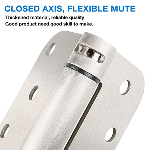 KIW Automatic Self-Closing Brushed Nickel Door Hinges Satin 4" 5/8" 3 Pack - color: Satin Nickel, size: 3 Pack