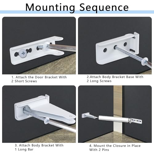 Reinforced Storm Door Closer Bracket, Screen Door Closer Replacement Part, Compatible with Andersen, Emco, Larson,Pella,40201 Door Repair Kit, for Wind Protection and Protecting Doors (White) - style: White