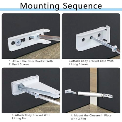 Reinforced Storm Door Closer Bracket, Screen Door Closer Replacement Part, Compatible with Andersen, Emco, Larson,Pella,40201 Door Repair Kit, for Wind Protection and Protecting Doors (White) - style: White
