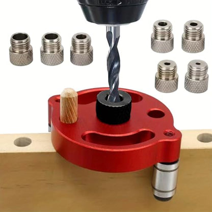 Self Centering Dowel Jig Drill Guide, Vertical Hole Locator - color: Red