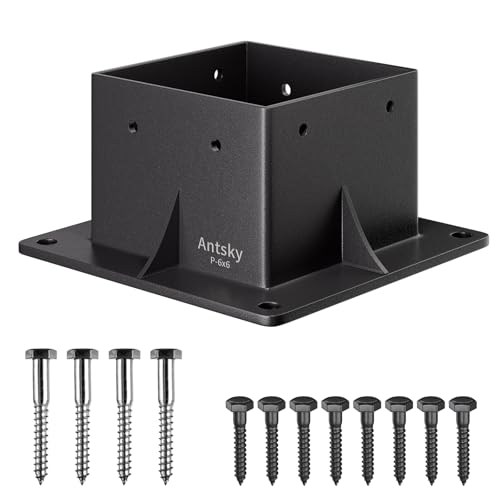 6×6"(Actual: 5.5×5.5inch) Post Stainless Steel Flange Anchor Base with Screws for Deck Railing, 1Pack - size: 6×6"(Actual:5.5×5.5inch), style: 1Pack