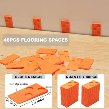 WHLLING 43PC Laminate Wood Flooring Installation Kit- 40Pcs Floor Spacers